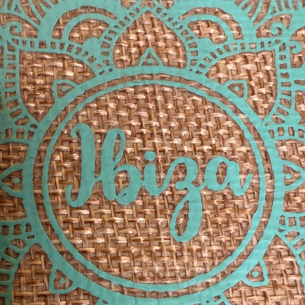 Goa Ibiza Turquoise and Tan Canvas pouch With Mandala Pattern - Picture 2 of 8